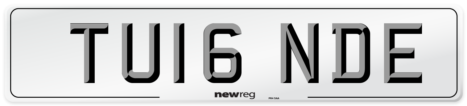 TU16 NDE Number Plate from New Reg